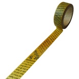 Паперовий скотч з текстом на клейовій основі, золотистий, 15мм х 10м