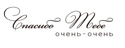 Акриловий штамп Text Stamp TRU015 Спасибо тебе, розмір 7,8х2,3 см