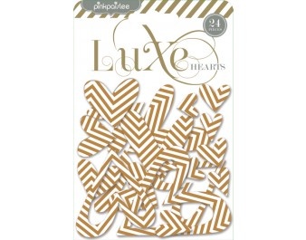 Металізований чіпборд від Pink Paislee - Luxe Collection - Chipboard Hearts