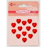 Набір перлин самоклейних середечки червоні, 13 шт., ТМ Santi