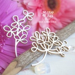 Чипборд ScrapBox - Гілки з квіточками 2шт. два види Hf-217