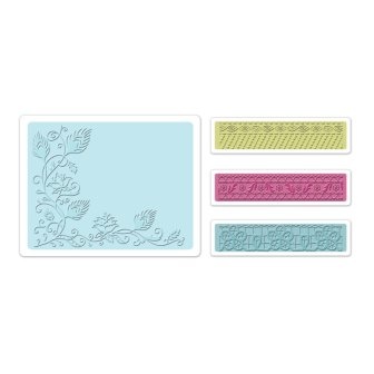 Набор папок для тиснения от Sizzix - Textured Impressions Embossing Folders 4PK - Peacock Vine Set , 4 шт.