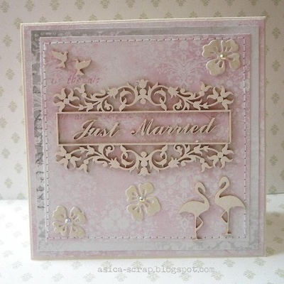 Чипборд Scrapiniec - Рамка с завитками Тюльпан