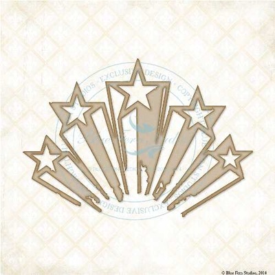 Чипборд Blue Fern Studios - Grunge Shooting Stars
