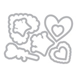 Ніж для вирубки і штампи Sizzix - Framelits Die Set w/Stamps - Princess, 8 шт.