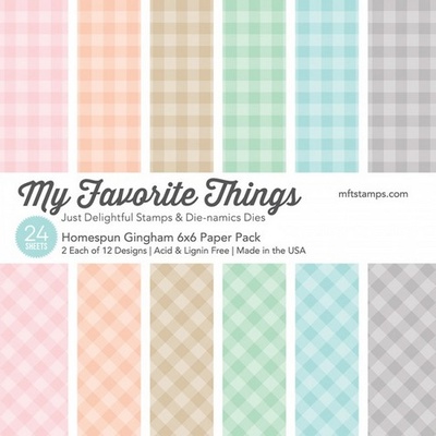 Набір паперу My Favorite Things - Homespun Gingham Paper Pack, розмір 15х15см, 24 аркуші.