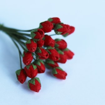 Бутончики трояндочок, діаметр бутончика 4 мм, колір червоний, 20 ш.