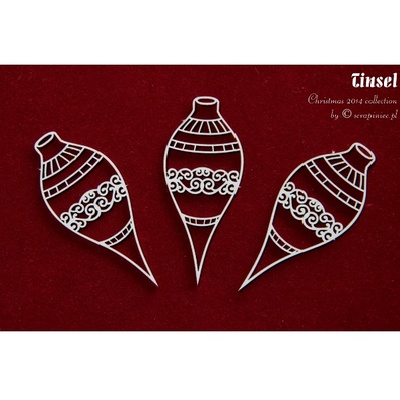 Чипборд Scrapiniec - Ялинкові прикраси Tinsel 02, 3