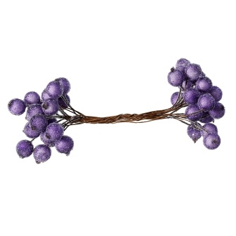 Ягідки круглі в обсипці, колір фіолетовий, 14 см х 12 мм, по 2 шт. на стебельці, всього 40 шт.