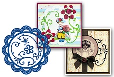 Набір ножів для вирубки Marianne Design Creatables - Scallop Circle Frame & Flowers