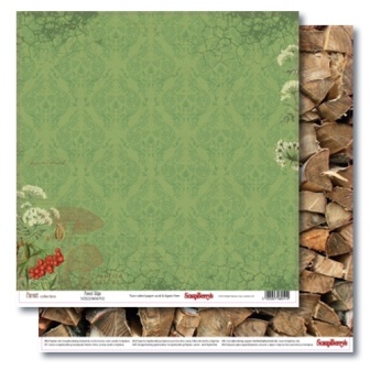 Бумага для скрапбукинга от ScrapBerry's - Опушка леса, В лесу, 30,5х30,5 см 190 гр/м двусторонняя