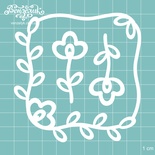 Чипборд від Вензелик - Рамка + квіточки, розмір: 9x9,2см