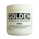 Грунт акриловый от Golden - Gesso - White 8oz, цвет белый, 240мл