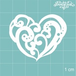 Чипборд від Вензелик - Сердечко 13, розмір: 45x37 мм