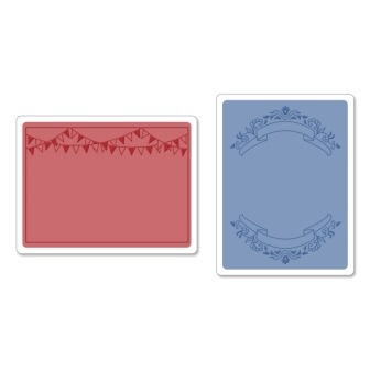 Папка для тиснення Sizzix TextuRed Impressions Embossing Folders 2PK - Mini Banners Set, 2шт.