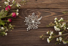 Чипборд від WOODchic - "Квіткова композиція", 9x7.4 см