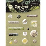 Набір епоксидних наліпок від Scrapmir - Cozy Forest, 16шт
