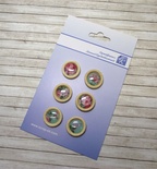 Епоксидні наліпки в Деревʼяній оправі від Євгенія Курдібанська ТМ - "Троянди", 6 шт.