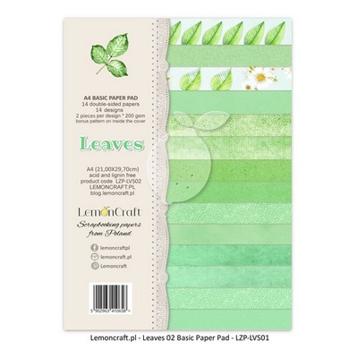 Набір скрап-паперу LemonCraft - Leaves 02, basic, 21.1x29.7 см, двосторонній