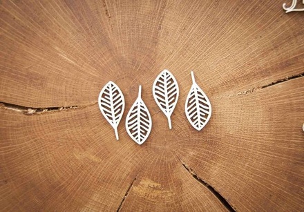 Чипборд от WOODchic - Набор "Листики", 4 шт., 2.4х1.7 см