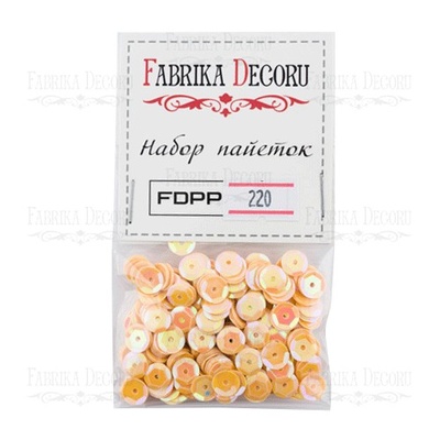 Набор пайеток - 220, размер 8 мм, цвет желто-оранжевый, кружочки, ТМ Фабрика Декора