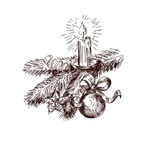 Акриловый штамп Christmas Stamp SR042 Свеча, размер 4,7 * 4,9 см