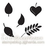 Набор мини-штампов N016b Листья, 5 штук