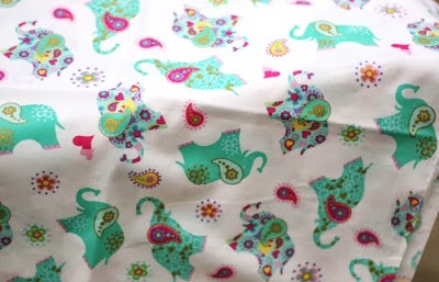 Бавовна Слоники - сердечки - слоники, 50x55см