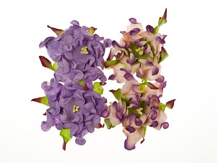 Набор гардений от ScrapBerry's, цвет сиреневый и сиреневый с зеленым, 4  шт.