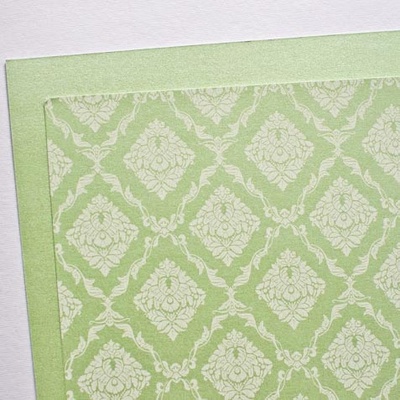 Аркуш дизайнерського картону з візерунком Розкішно 3, колір М’ята, A4, 250 г/