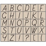 Набір гумових штампів Studio G - Алфавіт, великі 3 від руки вар.2, 30 штук, на деревʼяному блоці