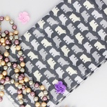 Тканина Оксфорд, Полярний ведмедик на сірому фоні, 45x55см