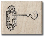 Набор резиновых штампов Hampton Art/Graphic 45 - Romantique Key, на деревянном блоке