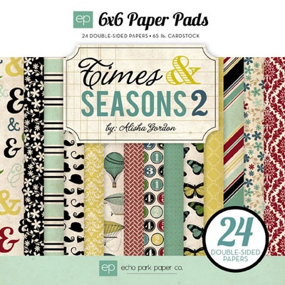 Набір паперу для скрапбукінгу  від  Echo Park - Times & Seasons Two, 24 аркуші, 15х15см