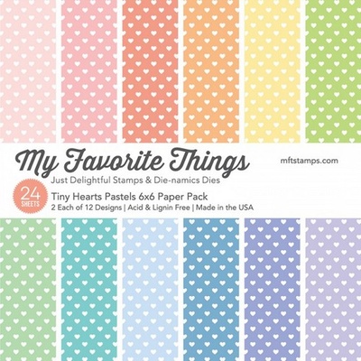 Набор бумаги My Favorite Things - Tiny Hearts Pastels Paper Pack, размер 15х15 см, 24 листа.