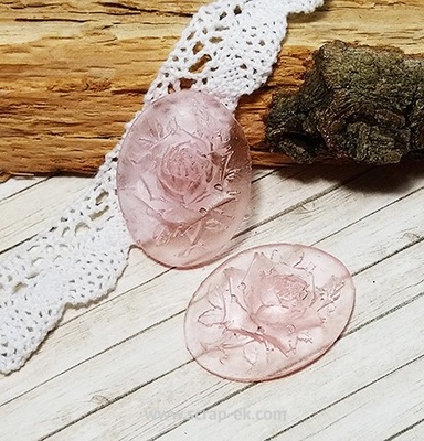 Камея роза из прозрачной смолы от Евгения Курдибановская ТМ, розовая, камея подходит под рамку: №4
