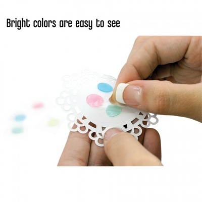 Клейові краплі Tombow Adhesive Dots, кольорові, на окремих аркушах, 9,5 мм, 100