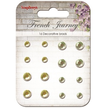 Набір кришталевих брадс "Французька подорож", жовтий-зелений, 16шт.