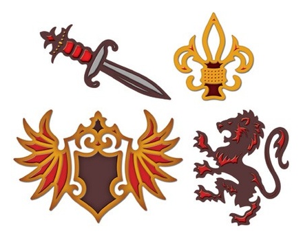 Набір ножів для вирубки Spellbinders - Shapeabilities Heraldry - Геральдика, 4 шт.