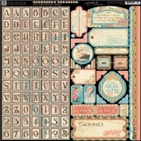 ЦЕНА СНИЖЕНА! Наклейки Graphic 45 - Come Away With Me - Stickers, 30х30 см