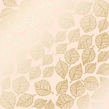 Аркуш одностороннього паперу з фольгуванням Golden Delicate Leaves Beige, ТМ Фабрика Декору