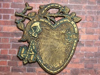 Пластиковый декор от Е.В.А -  Винтажное сердце, под металл, 7х6,7 см