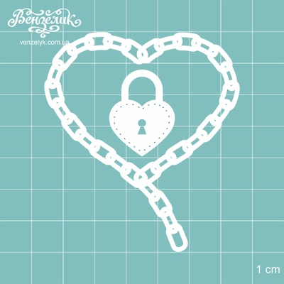 Чипборд від Вензелик - Серце Стімпанк 04, розмір: 6,2x6,9 см