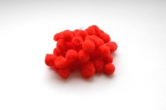 Помпон от ScrapBerry's, красный, 1 см, 50 шт