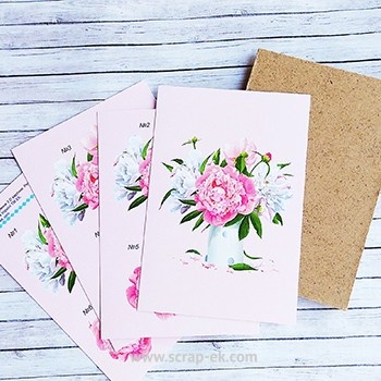 Заготовка для 3-Д картини Букет півоній, 10x15см