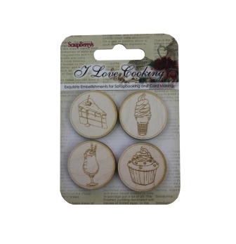 Деревʼяні фішки з гравіюванням №4 від ScrapBerryʼs - Готуємо Вдома