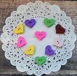 Ґудзики Деревʼяні від ScrapBerryʼs, серце асорті, 20x16 мм, 10 шт.