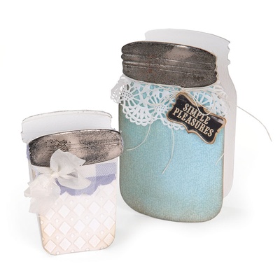 Ножі від Sizzix - ScoreBoards XL Die - Canning Canning 3-D, 3-D - Банки консервні, 3-D