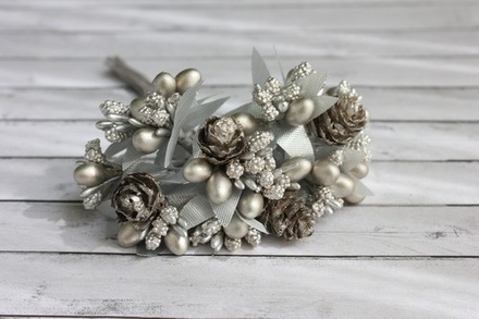 Букетик серебряный от Scrapberry's, 1 шт.