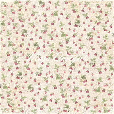 Двусторонний лист бумаги для скрапбукинга от Maja Design - Coffee in the Arbour - Raspberries, 30x30 см